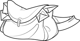 Postman bag black and white clipart