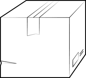 Box black and white clipart