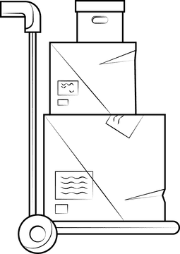 Boxes black and white clipart