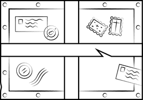 Wooden crate black and white clipart