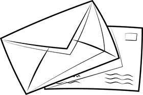 Mail black and white clipart