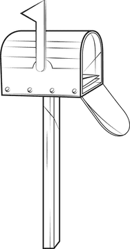 Mailbox black and white clipart