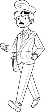 Postman black and white clipart