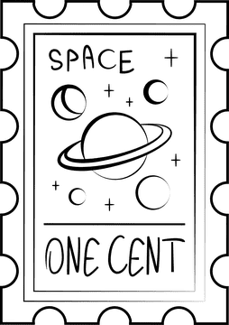 Stamp black and white clipart