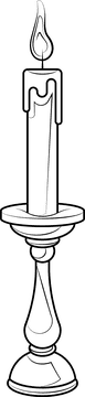 Candle black and white clipart
