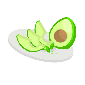 Vegetarian Food Avocado slices clipart