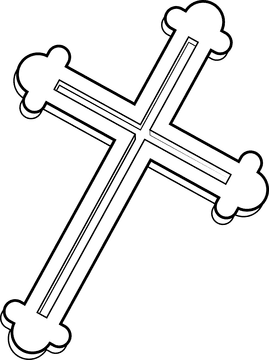 Cross black and white clipart
