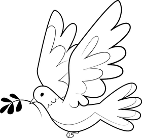 Dove black and white clipart