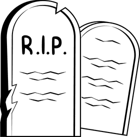 Gravestone black and white clipart