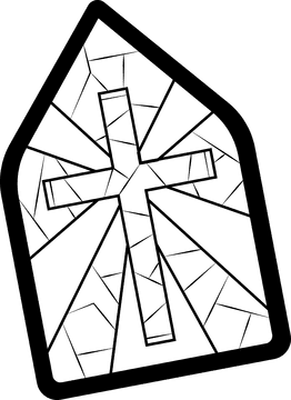 Stained Glass Chuch Window black and white clipart