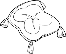 Royal pillow black and white clipart