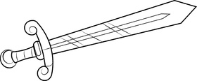 Sword black and white clipart