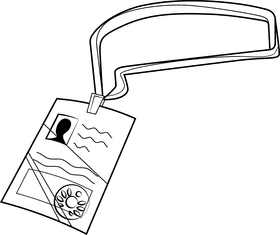 Badge, tag, pass card black and white clipart