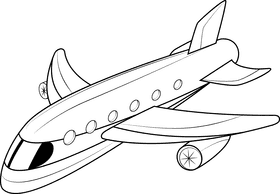 Air plane black and white clipart