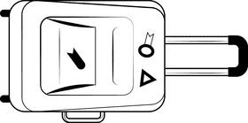 Suitcase black and white clipart