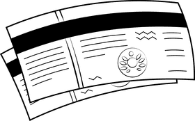 Tickets black and white clipart