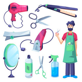 Hairdresser set vector
