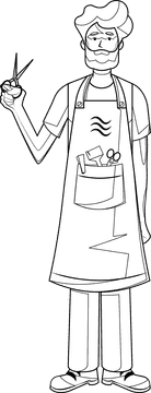 Hairdresser black and white clipart