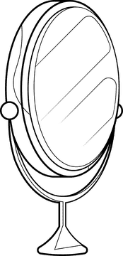 Mirror black and white clipart