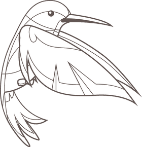 Hummingbird black and white clipart