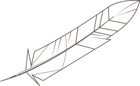 Feather black and white clipart