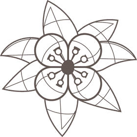 Flower black and white clipart
