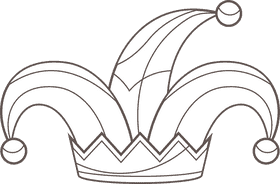 Joker clown hat black and white clipart