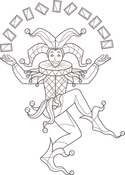 Joker black and white clipart