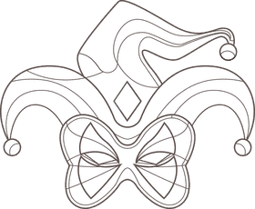 Joker clown mask black and white clipart