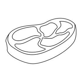 Meat healthy food black and white clipart