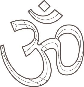 Om symbol black and white clipart