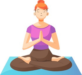 Woman doing yoga meditation clipart