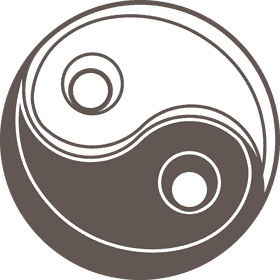 Yin yang black and white clipart