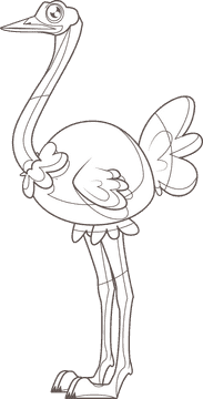Ostrich black and white clipart