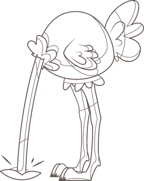 Ostrich Hide Head black and white clipart