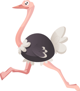 Ostrich run clipart
