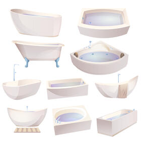 Bathtub set vector