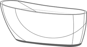 Bathtub black and white clipart