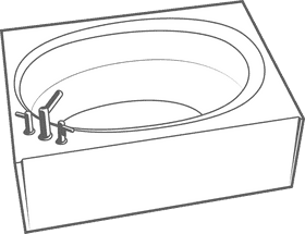 Bathtub black and white clipart