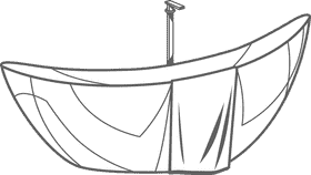 Bathtub black and white clipart