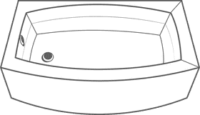 Bathtub faucet black and white clipart