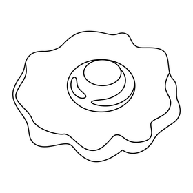 Egg healthy food black and white clipart