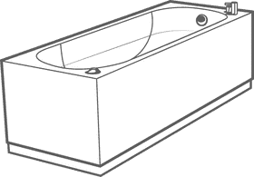 Bathroom bathtub black and white clipart