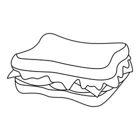 Sandwich healthy food black and white clipart