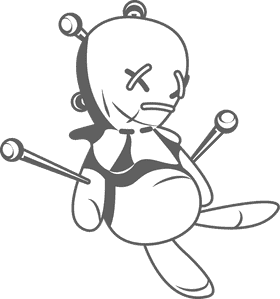 Doll black and white clipart