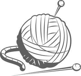 Yarn black and white clipart