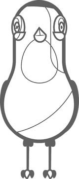 Cute dove black and white clipart