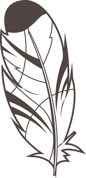 Colorful feather black and white clipart