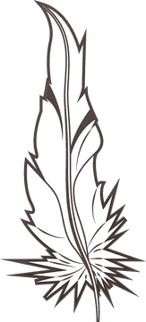 Black feather black and white clipart
