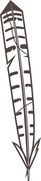 Bird feather black and white clipart